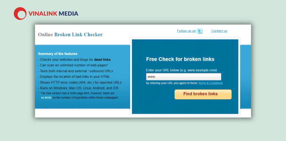 Sử dụng công cụ Broken Link Check